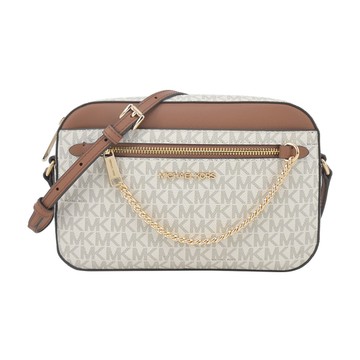 MICHAEL KORS JET SET掛鍊滿版斜背相機包-大/米白 _廠商直送