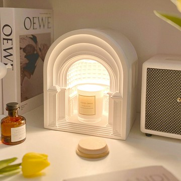 免運 開立發票 檯燈 床頭燈 夜燈 氛圍燈 裝飾燈 萬神殿香薰融蠟燈石膏燈無火融燭燈臥室床頭氛圍小夜燈復古氛圍燈