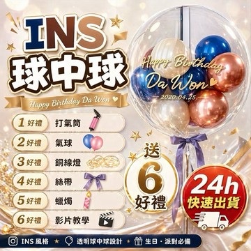 【現貨隔日到貨】波波球氣球 透明氣球 球中球氣球 生日氣球 生日佈置 派對佈置 房間佈置 氣球佈置 拍照道具 派對裝飾