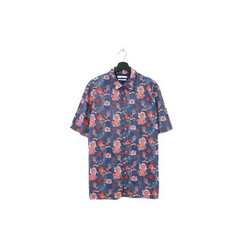 Back to Green-經典魚圖騰短袖襯衫 撞色 fs-08//vintage shirt