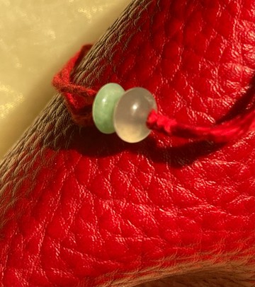 【祈福 II 平安】紅線 II 手繩 緬甸玉無優化A貨翡翠手鏈鋼光鼓珠