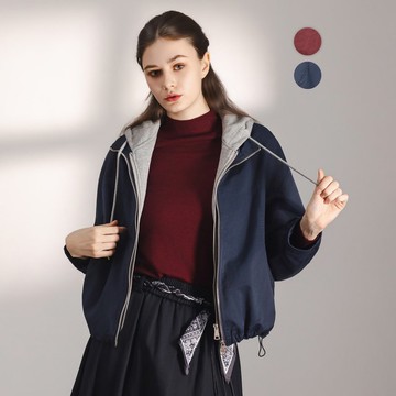 【ICare】層次率性假兩件拉鍊夾克 - 2色(F) | 女外套 休閒外套