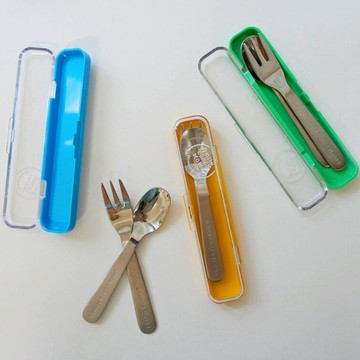 不鏽鋼兒童餐具叉匙組/日本製（多色可選）2入 黃＋黃