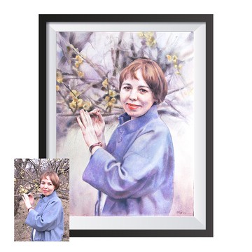 藝術家 Irina Zhunaeva 的定制原創水彩肖像畫