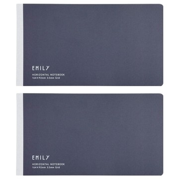 KING JIM EMILy 橫向筆記本 海軍藍 164x92x6mm  2本