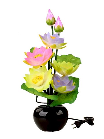聚緣閣多彩蓮花燈擺件光纖變色荷花燈供燈佛燈長明燈佛堂家居擺件