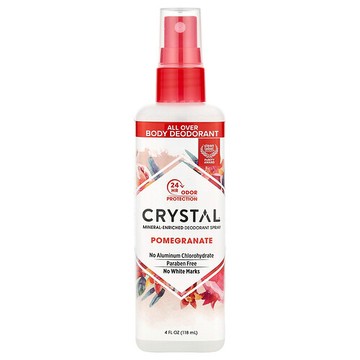 CRYSTAL, 富含礦物質的淨味噴霧，石榴香，4 液量盎司（118 毫升）