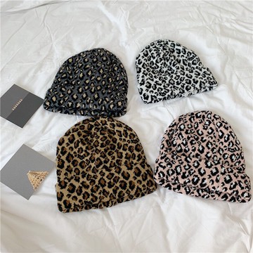 原宿風日系街頭潮人歐美豹紋毛線帽女秋冬季保暖厚實針織冷帽BF男