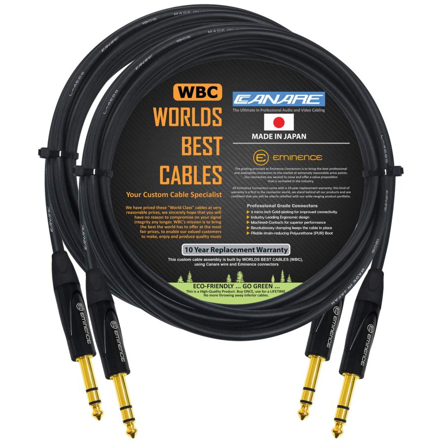 WORLDS BEST CABLES 2ユニット   15フィート   Canare L 4E6S Star Quad バランスT 並行輸入品