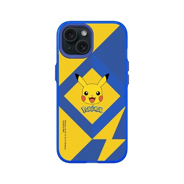 iPhone 15 Clear 激光藍 - 寶可夢 Pokemon - 幾何閃電-皮卡丘