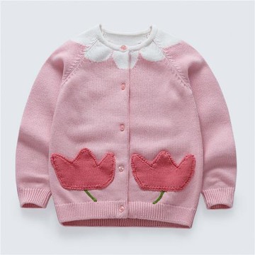 開衫毛衣韓版洋氣純棉線女童秋裝