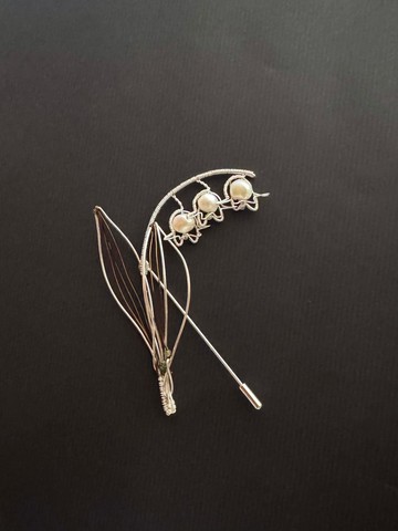 金屬編織胸針—鈴蘭