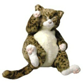 日本Cuddly擬真手工茶色虎斑貓咪_Pinkerton~表情生動質感超群!!