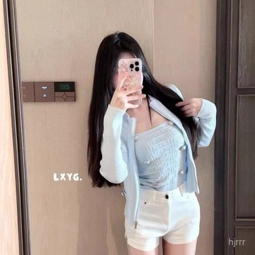 2025小香風吊帶兩件套新款韓式修身顯瘦名媛開衫上衣外套秋季 秋冬毛衣 秋冬上衣 韓版長袖上衣 毛衣女 小個子上衣