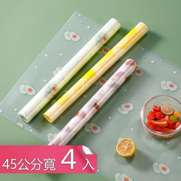 荷生活-PVC防潮印花半透明可裁切防滑櫥櫃鞋櫃防水防油墊-45公分寬-4入