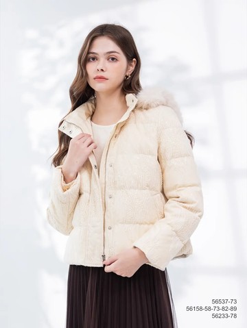 IRIS 蕾絲繡花羽絨外套