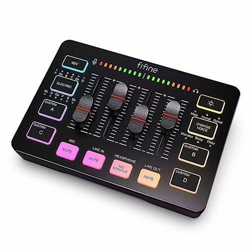 FIFINE ゲーミングオーディオミキサー オーディオ