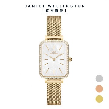 Daniel Wellington DW 手錶 Quadro Lumine Bezel 28mm 星環貝母盤鎏金錶-三色任選(DW00100667)