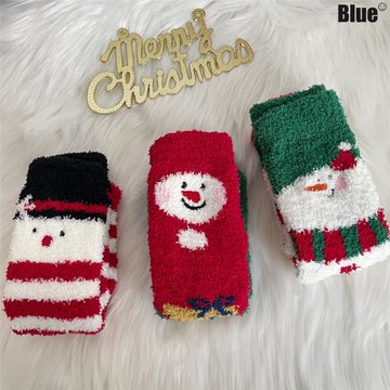 圣誕節圣誕老人圣誕樹珊瑚絨家居襪地板襪睡眠襪中筒襪子女月子襪