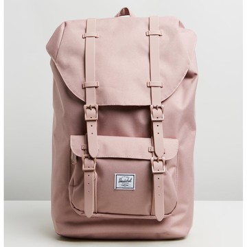 Herschel Little America 中型 乾燥玫瑰 粉紅 橡膠帶 筆電層 帆布 防潑水 女生 後背包 現貨