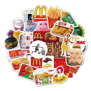 金拱門吊牌ins風咖啡kfc吃貨貼紙