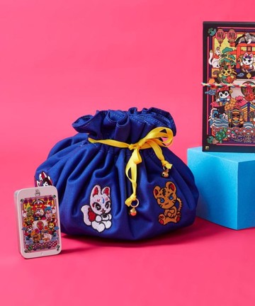 【熱門預購】藝術家中村杏子聯名刺繡抽繩袋 束口袋(4色)7CRP5103