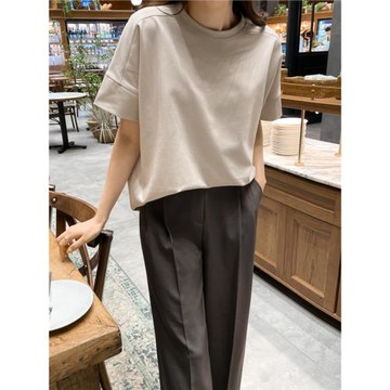 設計感休閑簡約白色短袖T恤女2025夏季新款寬松顯瘦體恤百搭上衣