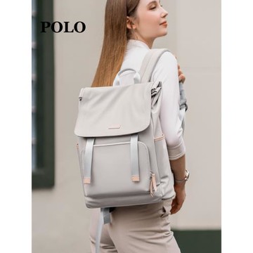 Polo雙肩通勤背包女時尚休閑15寸大容量出差電腦包簡約輕旅行書包
