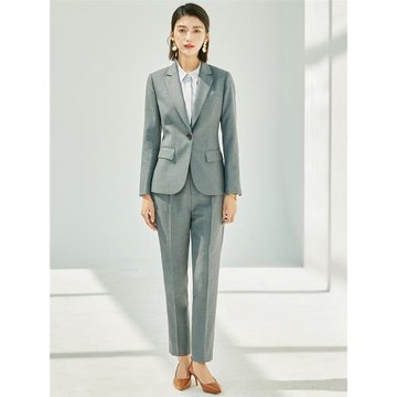 有帆-易水洗羊毛 面試剛需！灰色氣質通勤羊毛長褲女職業面試西褲