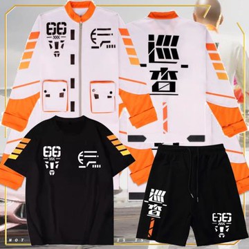 精英和平巡查員同款衣服男兒童上衣外衣吃雞外套夏季短袖t恤小孩