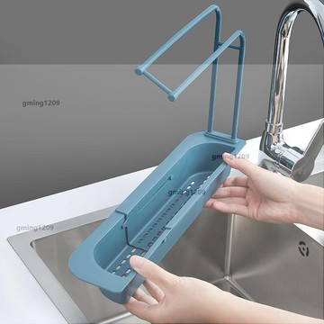 優惠價水龍頭置物架收納架水龍頭置物架洗碗池水槽抹布瀝水籃家用塑料廚房水池收納瀝水神器gming1209
