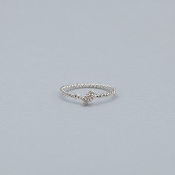 純銀單結麻花細戒