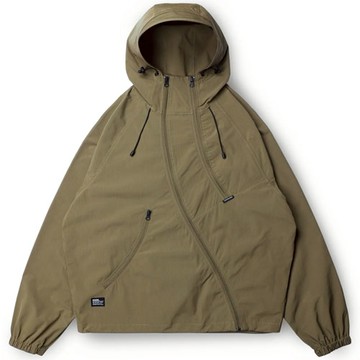 B-SIDE ASYMMETRICAL TECH WINDBREAKER TYPE2 雙開斜拉鏈 風衣外套 (沙色)