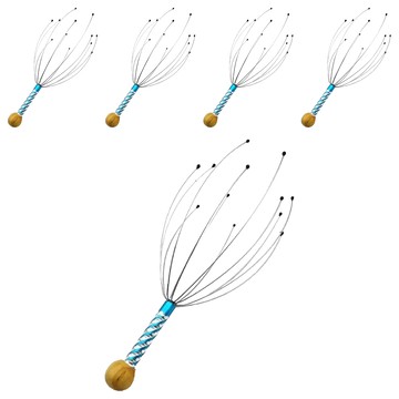 小麥購物 頭皮按摩器 八爪款 5個  Y816 顏色隨機  1組