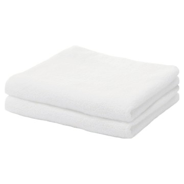 hiorie 日本桃雪 精梳棉飯店洗臉毛巾2件組-高吸水速乾  白雪  1組