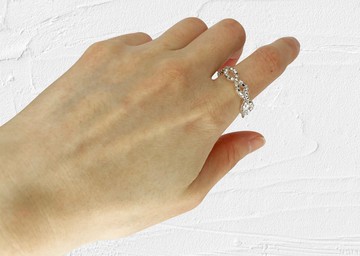 造型編織透明珠戒指