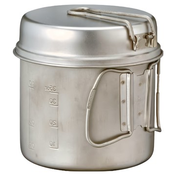 snow peak 雪諾必克 Trek鈦金屬個人鍋 鍋身12 x 10.7cm + 鍋蓋12.8 x 3.9cm 175g 900ml  銀色  1個