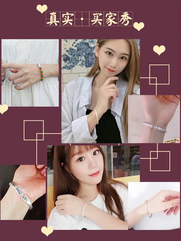 古法銀女手鐲純銀9999年輕款銀飾實心開口定制刻字銀鐲子圣誕禮物
