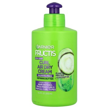 Garnier, Fructis，卷髮風乾乳霜，適合各種卷髮造型，10.2 液量盎司（300 毫升）