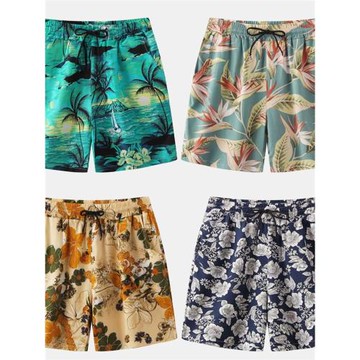 2023夏季男士寬松沙灘潮流大碼休閑短褲oversized printed shorts