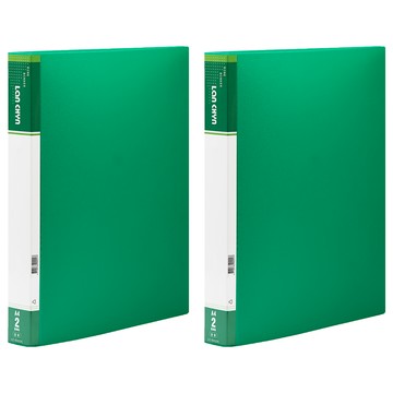Lan CHYn 連勤牌文具 PP資料夾 1吋圓型夾 2孔 A4 LC-9002A G  2本  綠色