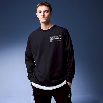 【MAJOR MADE】疊層草寫字彈力機能長T