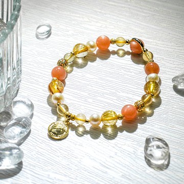 金髮晶 太陽石 黃螢石 土屬性 水晶 手鏈