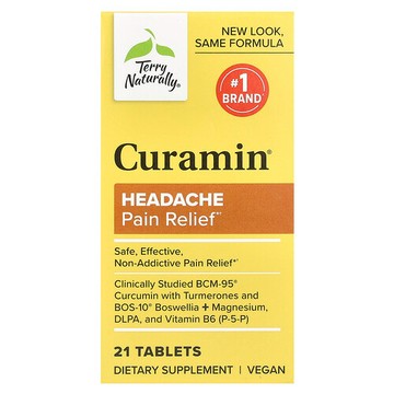 Terry Naturally, Curamin®，緩解頭部疼痛，21 片