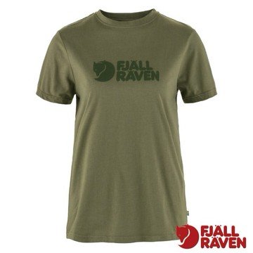 【Fjallraven 小狐狸】女 Fjällräven Logo 吸濕彈性有機棉混紡短袖圓領衫/87146-620 綠