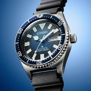 CITIZEN 星辰 PROMASTER系列 NY0129-07L 征服潛水漸變夜光機械腕錶/藍綠面 41.0mm