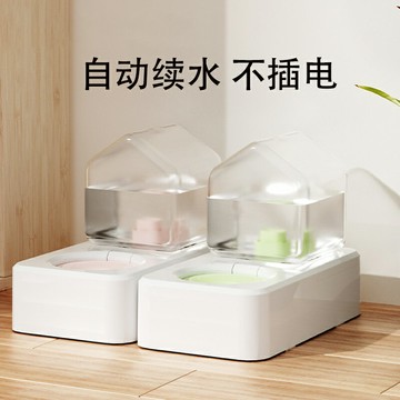 貓咪飲水機流動狗狗喂食器不插電寵物用品喝水喂水防濕嘴陶瓷雙碗