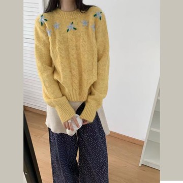 任-【10衣綾】寬鬆簡約甜美針織衫(百搭/透氣/舒適/4色可選/F/KDTQ-663)