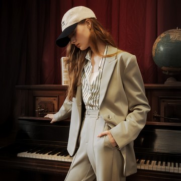 SO NICE【日本三醋酸系列】莫蘭迪灰高智感收腰透氣挺瘦不易皺西裝外套