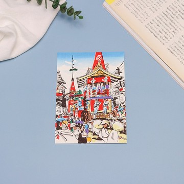 京都芸艸堂木版祭典明信片-祇園祭